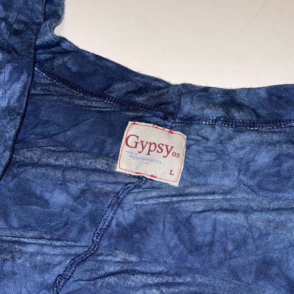 Gypsy 05 Blue Tie Dyed Cotton Boho Kimono - Women’s Size Large - Picture 6 of 8